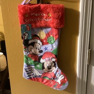 Disney Red and Green Mickey & Minnie Christmas Stocking